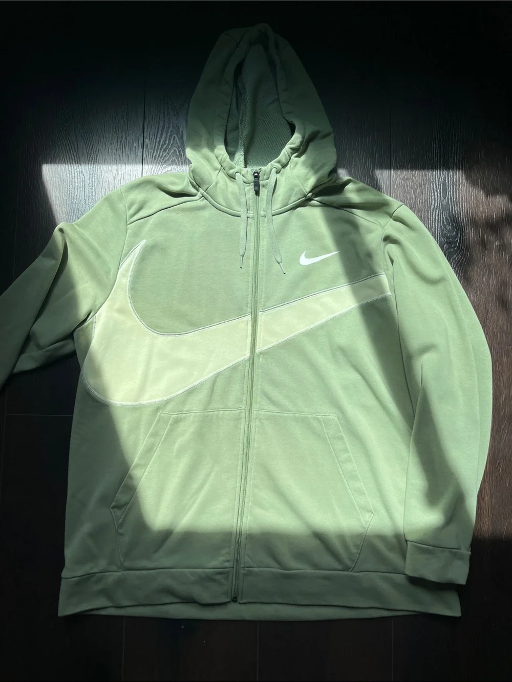 Nike Men's Sage Green Full-Zip Hooded Jacket